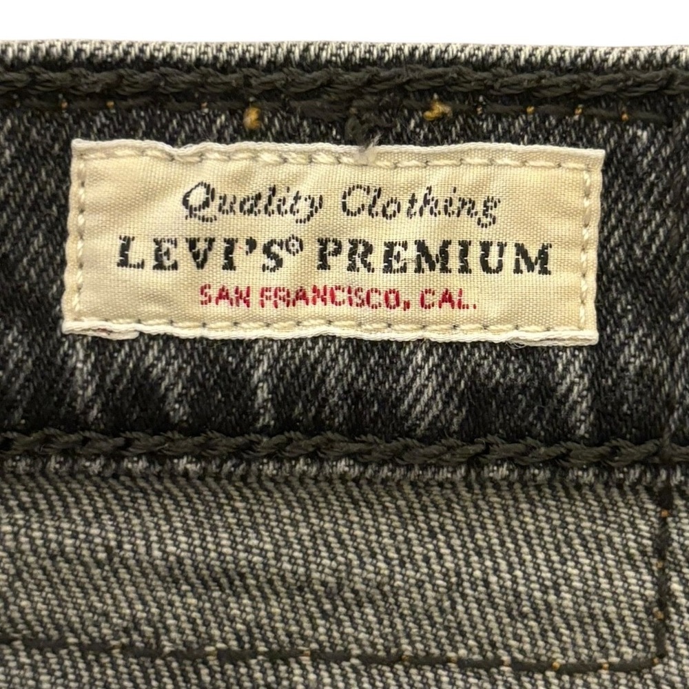 Levi's Ribcage Straight Ankle Jeans Black High Rise Button Fly Festival Boho 27 - Picture 5 of 15